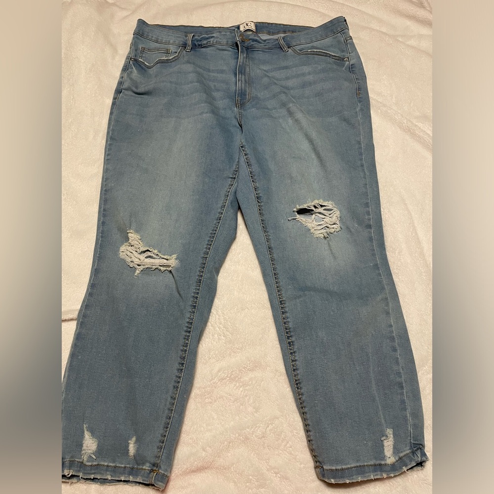 Plus Size Distressed Jeans